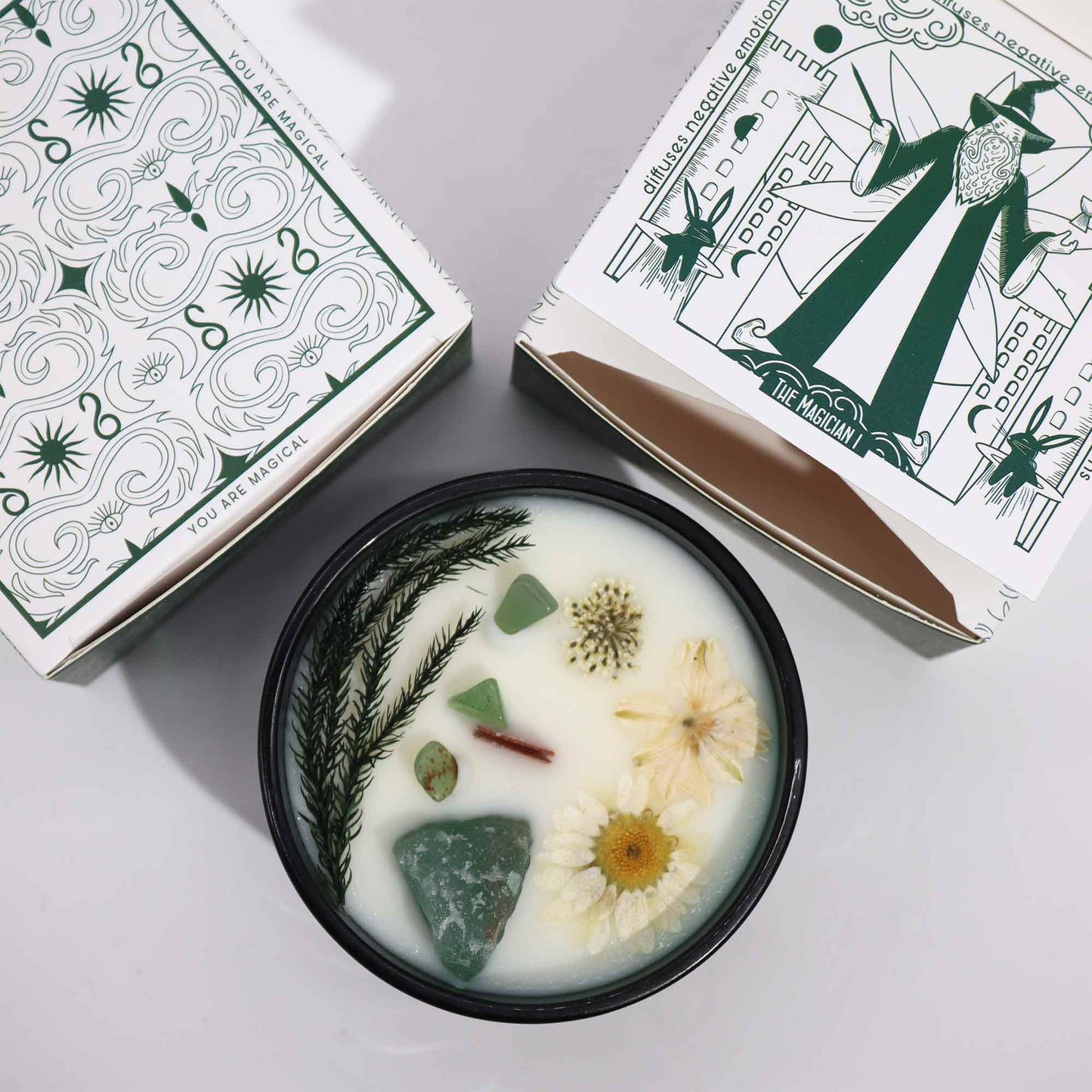 Hop Hare Crystal Floral Candle - The Magician