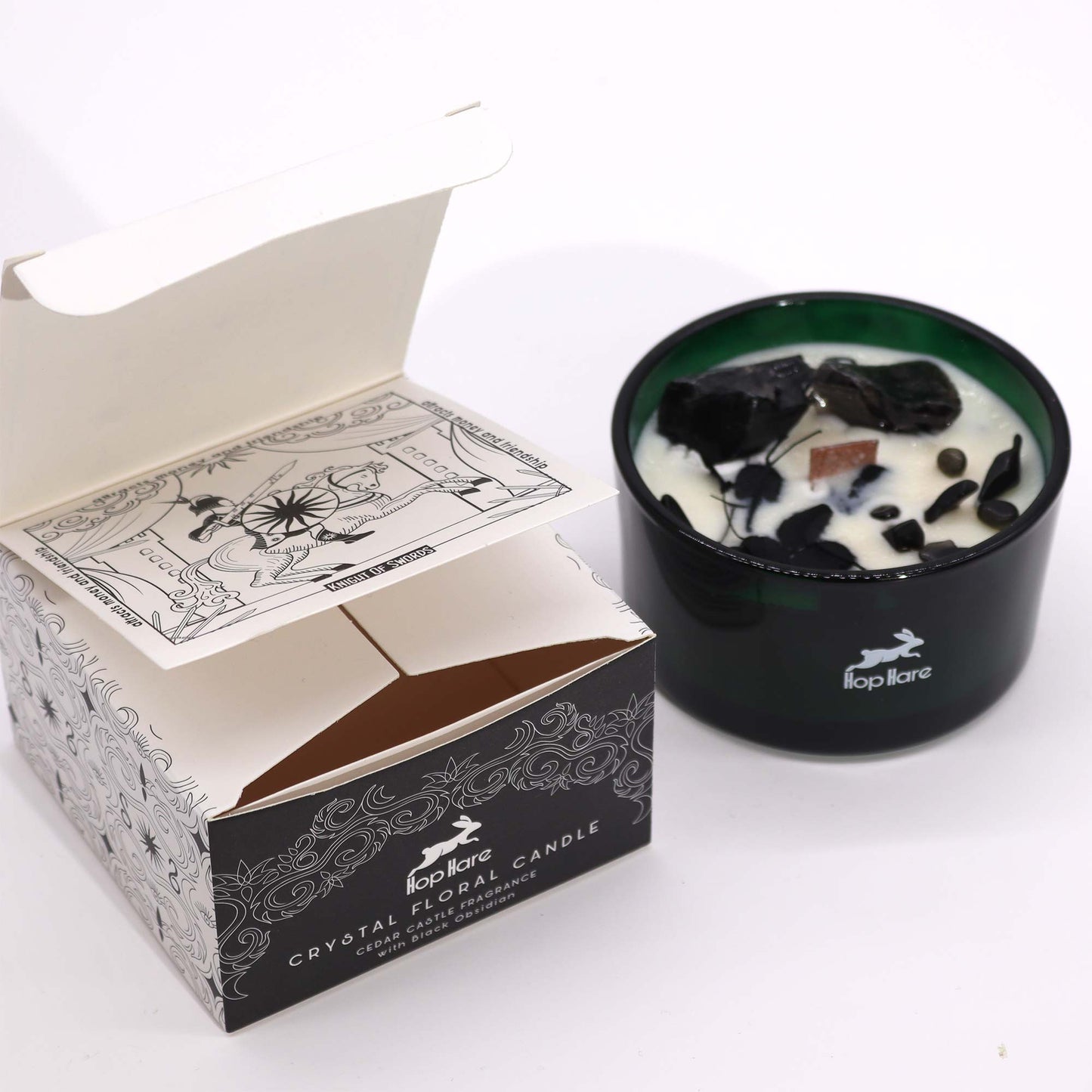 Hop Hare Crystal Floral Candle - The Knight of Swords