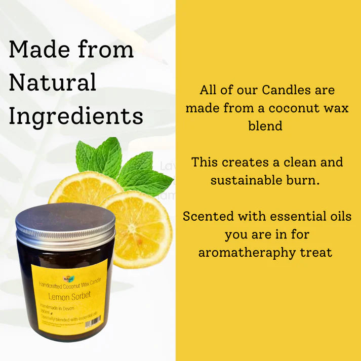 Handcrafted Coconut Wax Candle - Lemon Sorbet