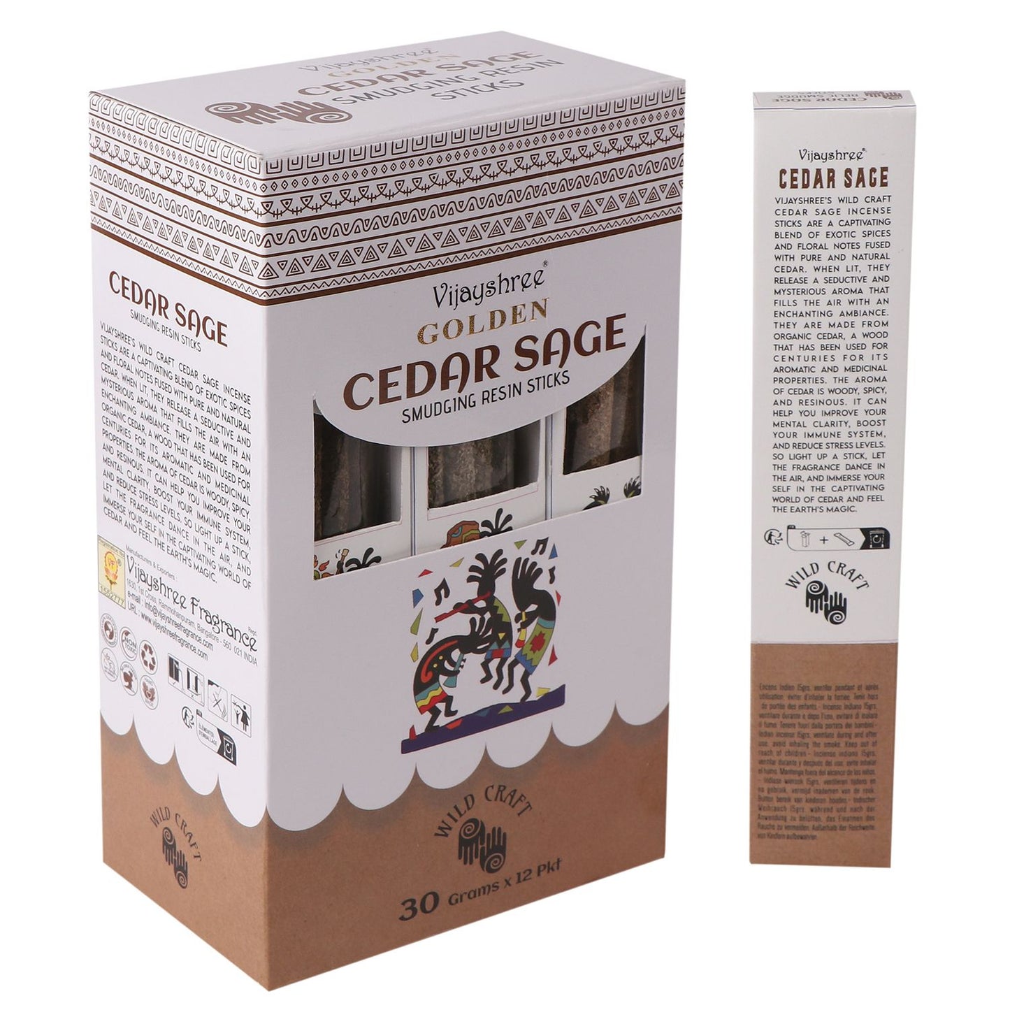 30g Golden Cedar Sage Smudging Resin Sticks
