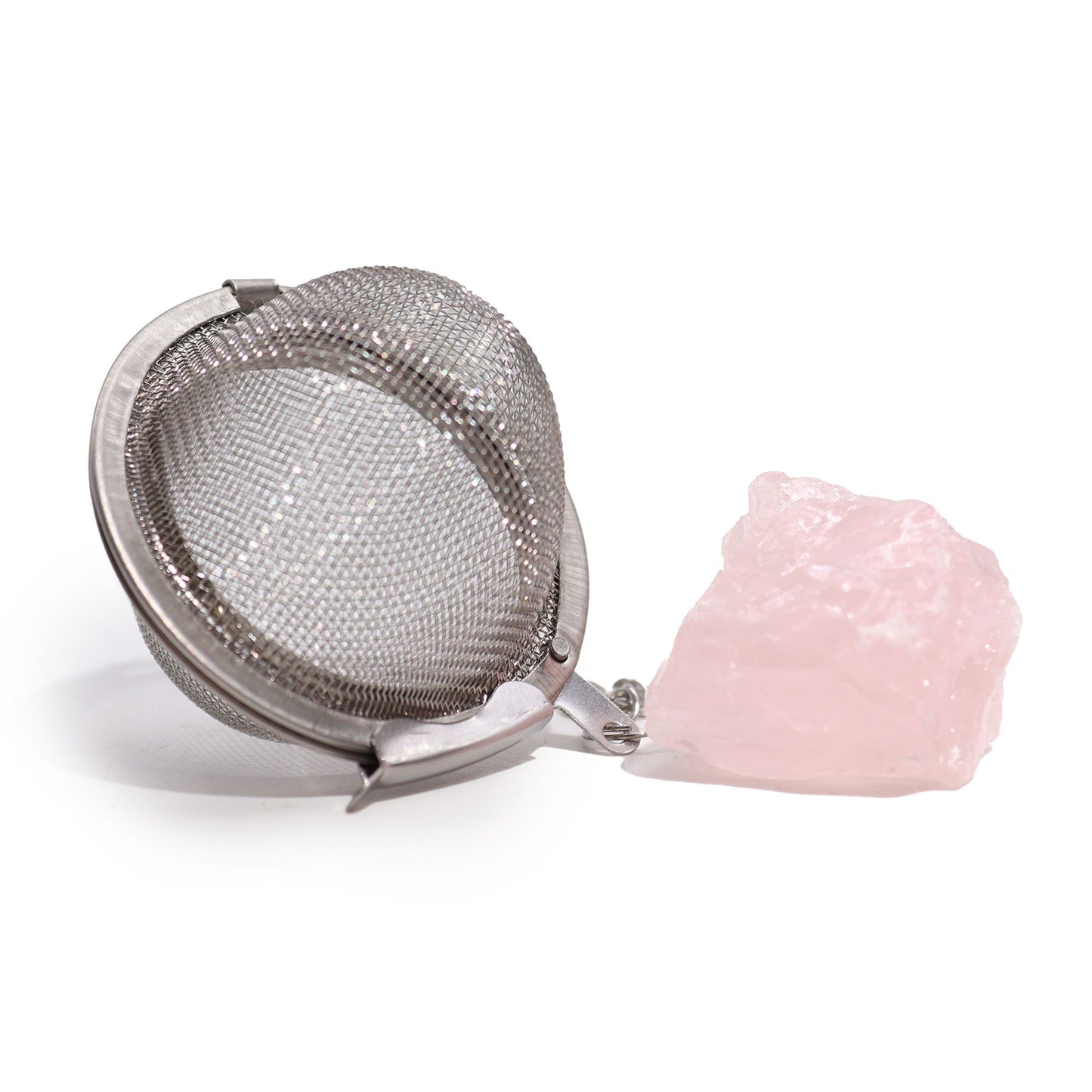 Raw Crystal Gemstone Tea Strainer - Rose Quartz - Love