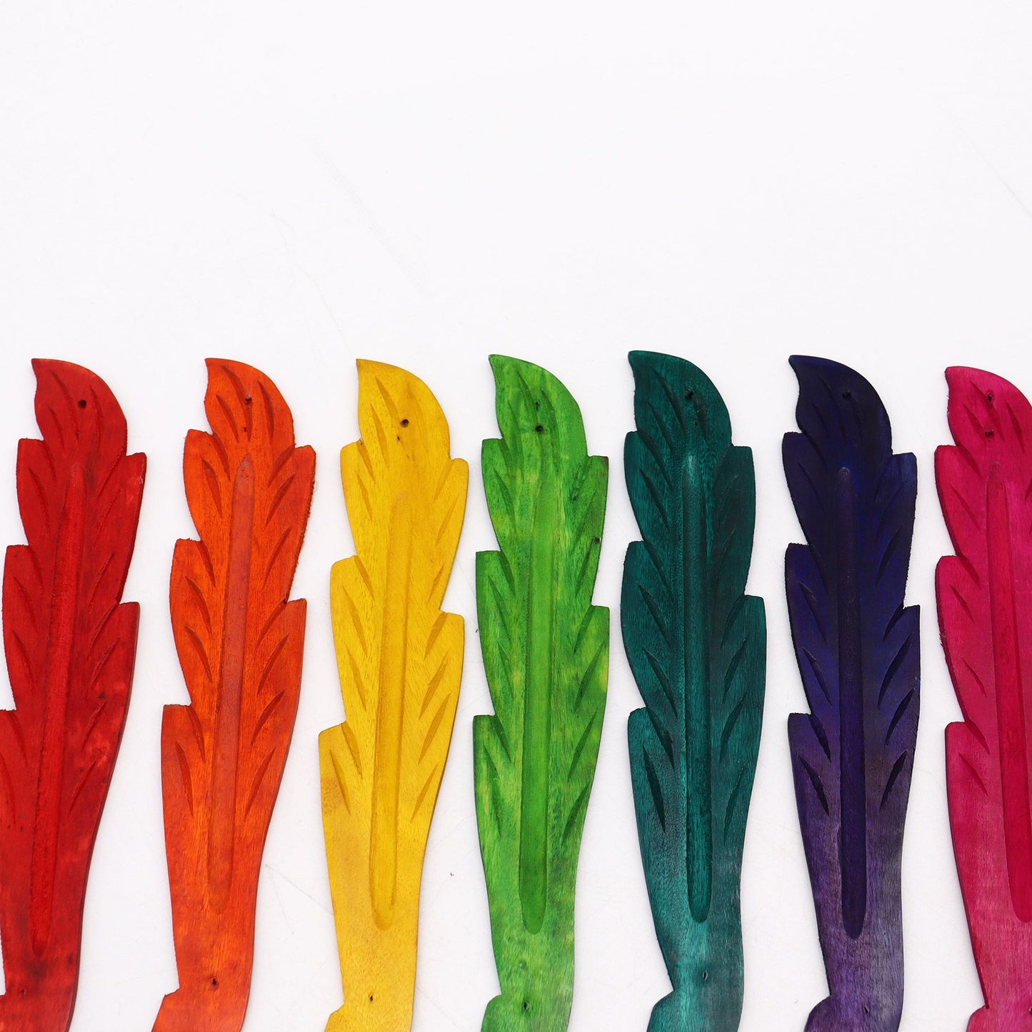 Assorted Coloured Ashcatcher 10" - Mango Wood - Leaf