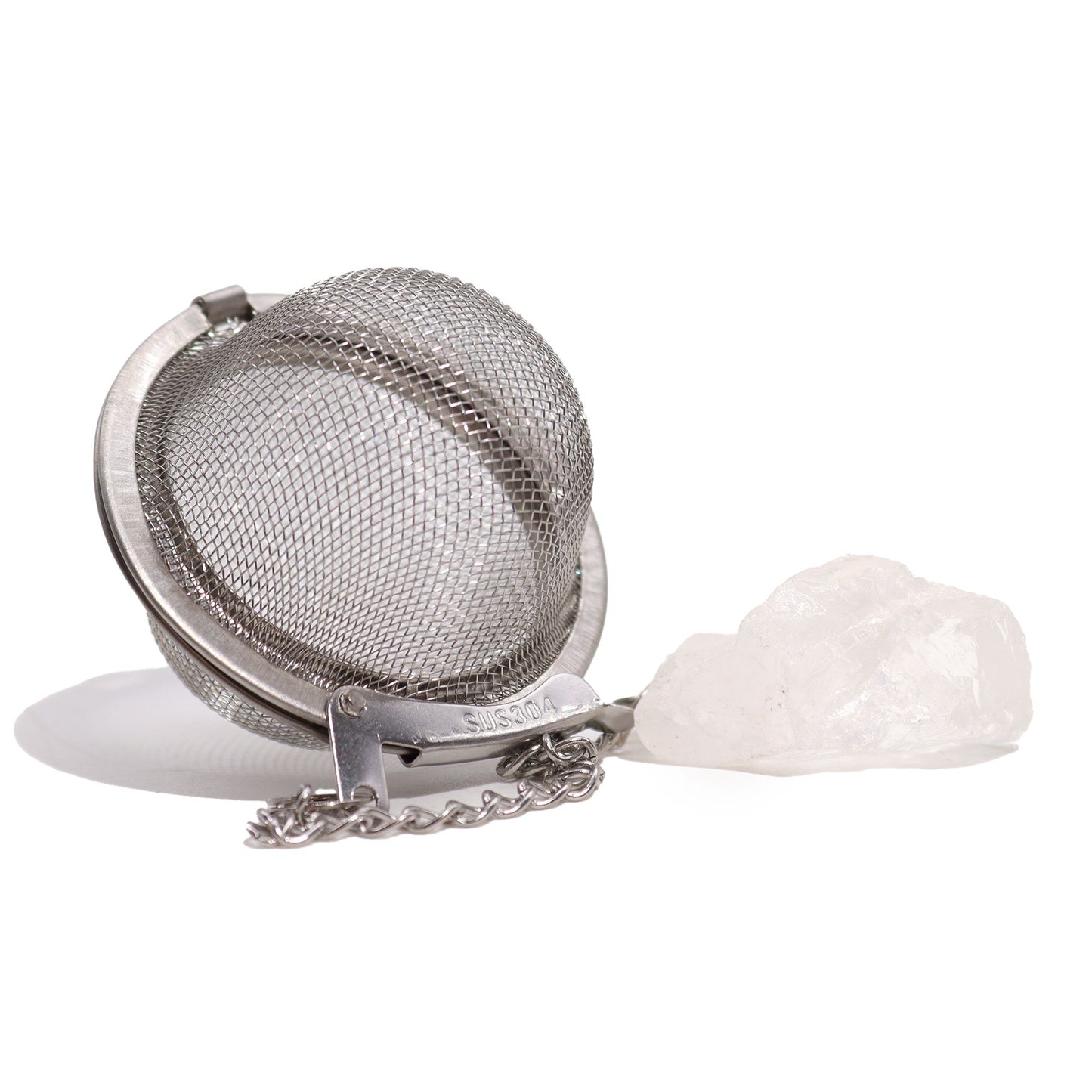Raw Crystal Gemstone Tea Strainer - Rock Quartz - Balance