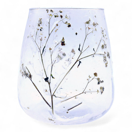 Natural Floral Glass - Vase Candle Holder - Margarita - (12x11cm)