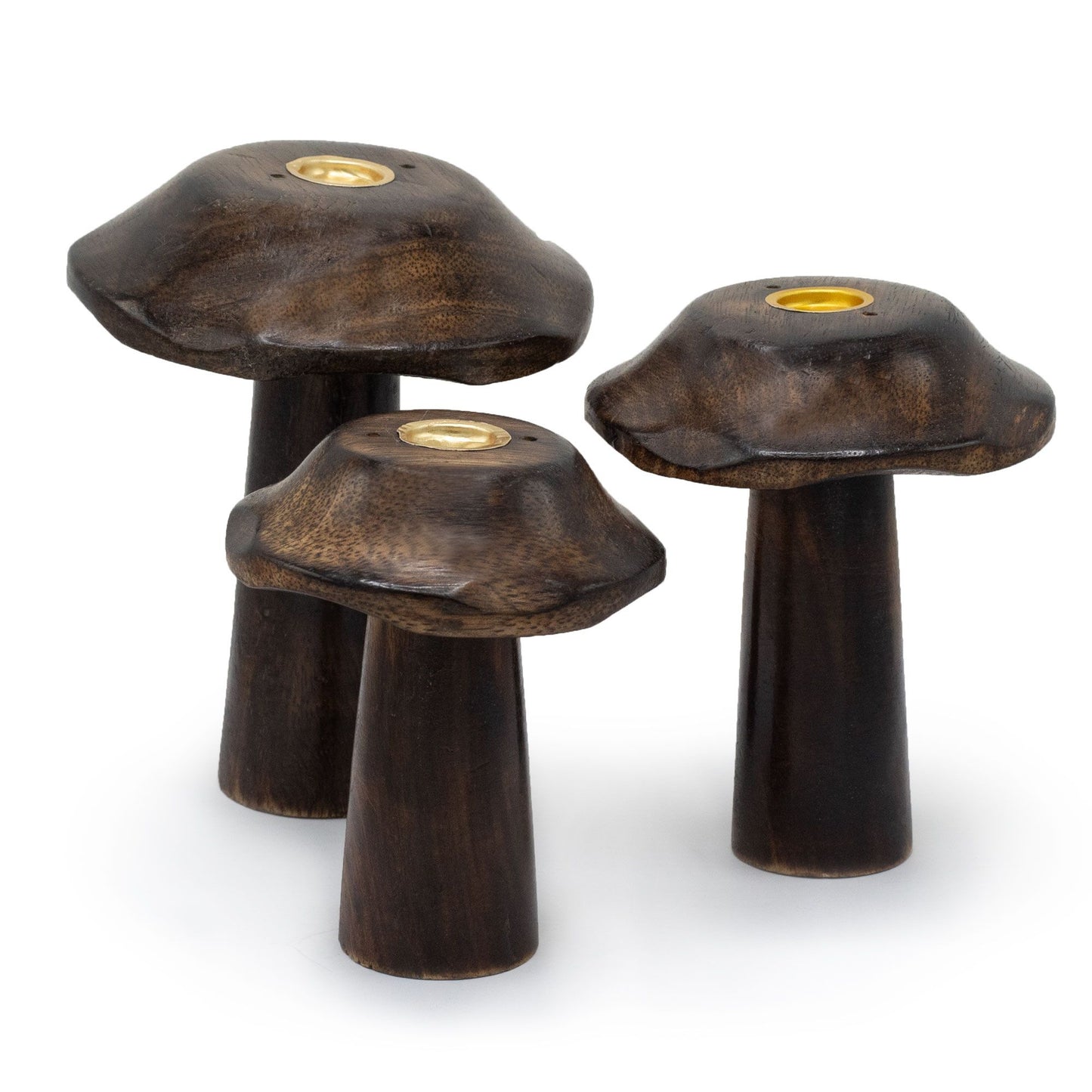 Set of 3 Flat Incense Cone Mushrooms (13cm - 12cm - 11cm)
