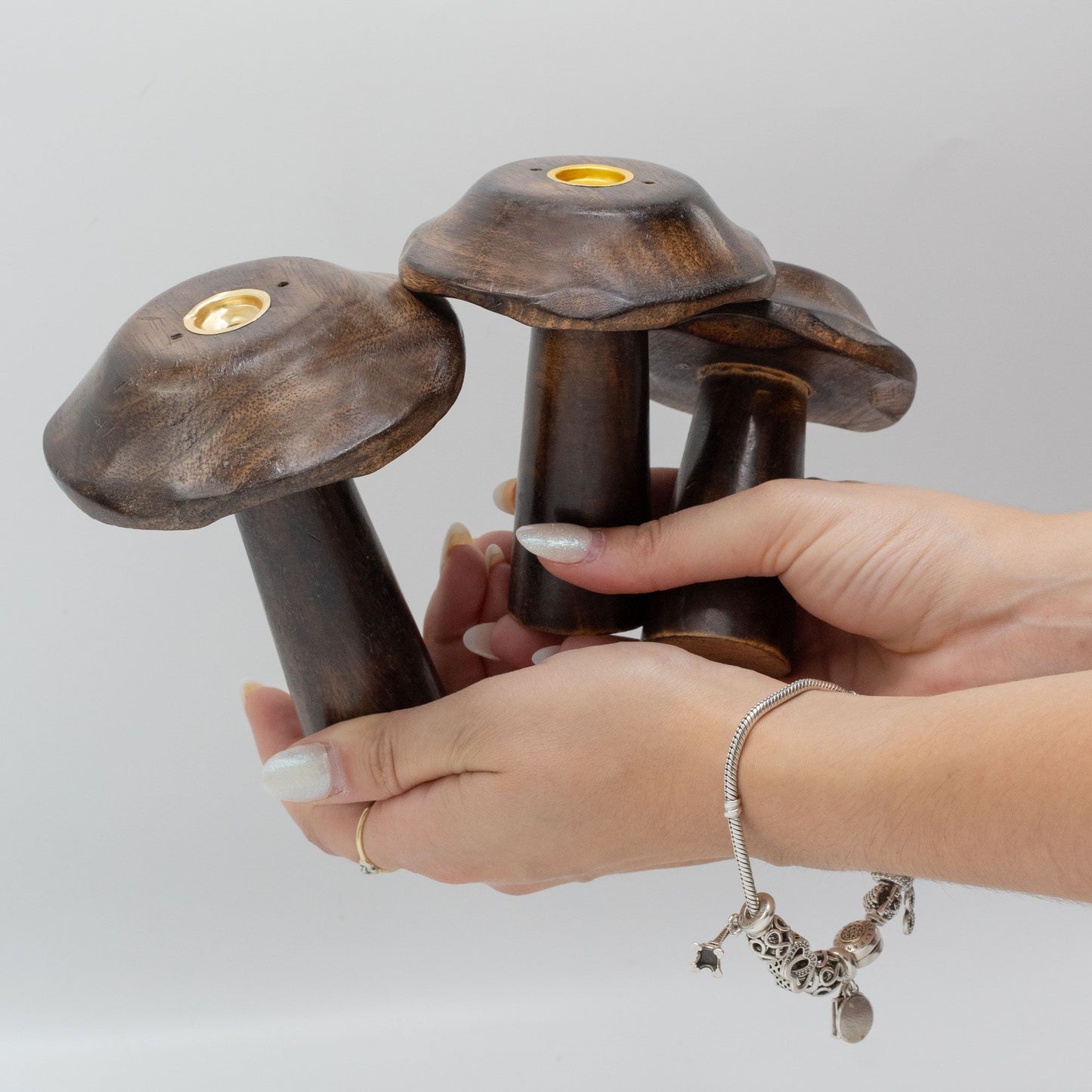 Set of 3 Flat Incense Cone Mushrooms (13cm - 12cm - 11cm)