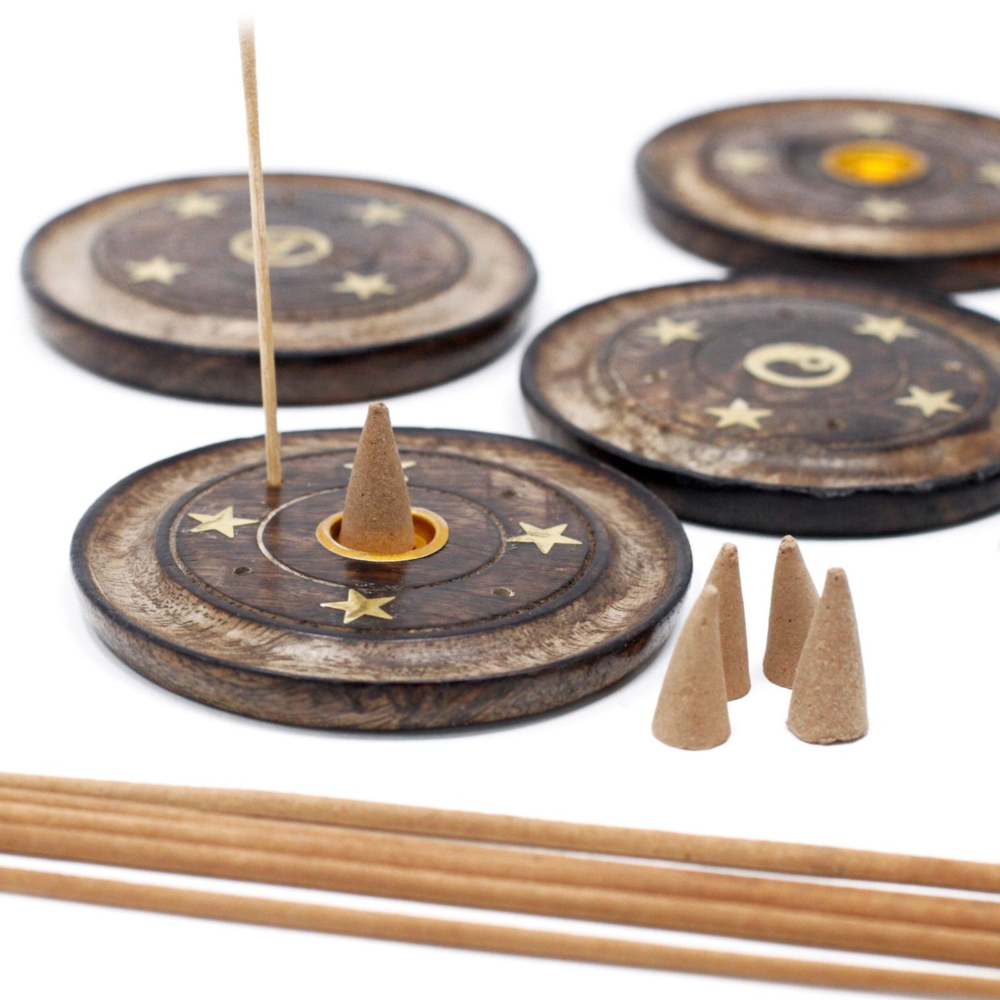 Assorted Mango Wood Incense Disc 10cm