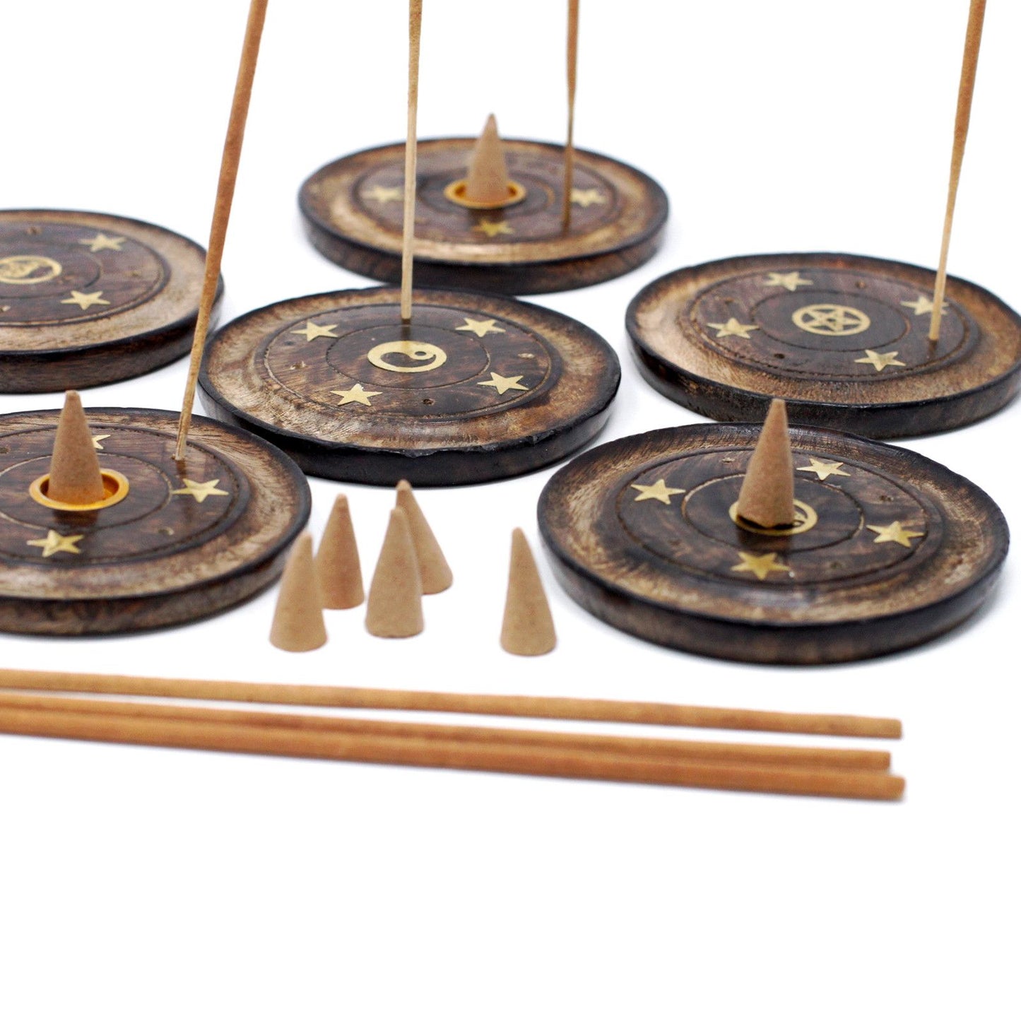Assorted Mango Wood Incense Disc 10cm