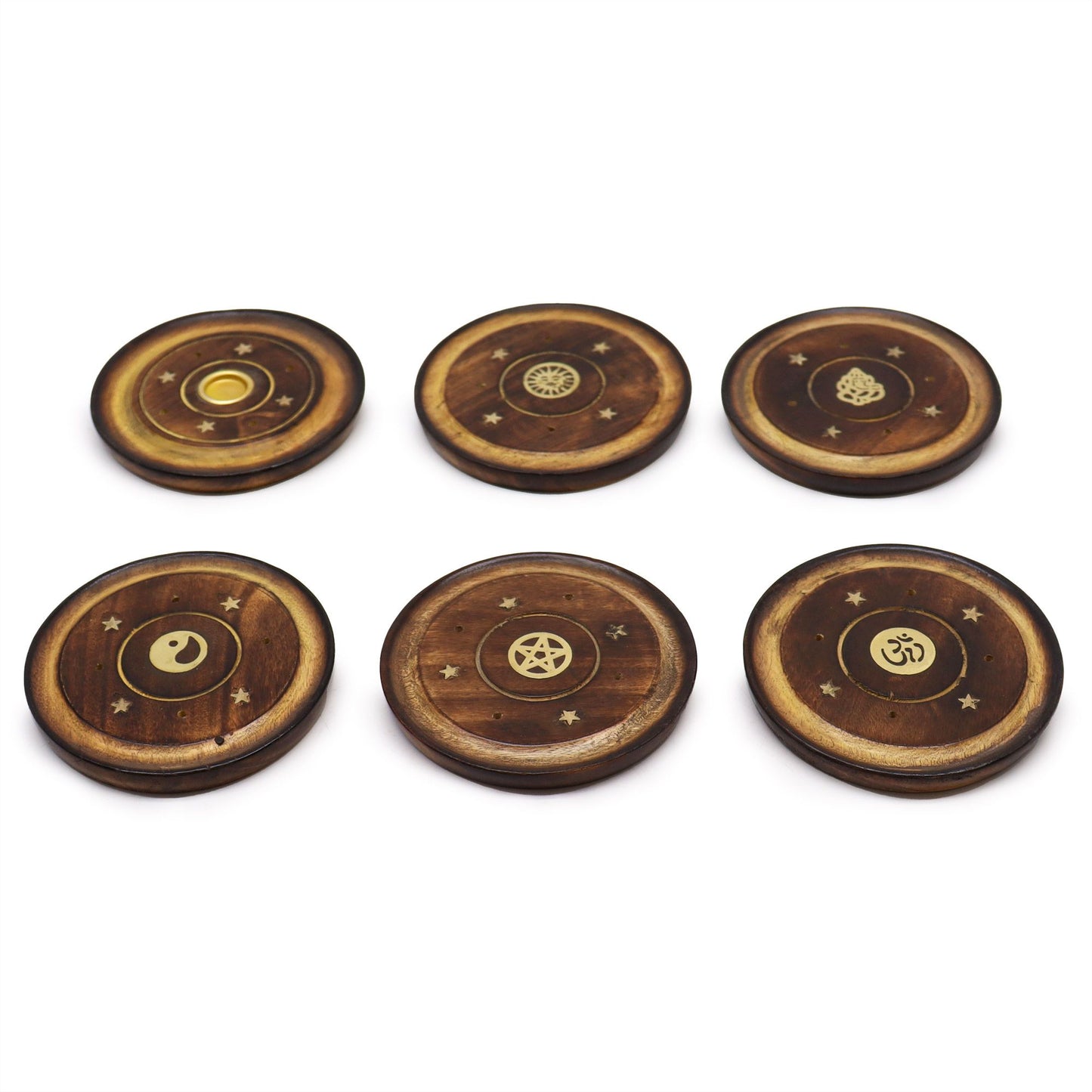 Assorted Mango Wood Incense Disc 10cm