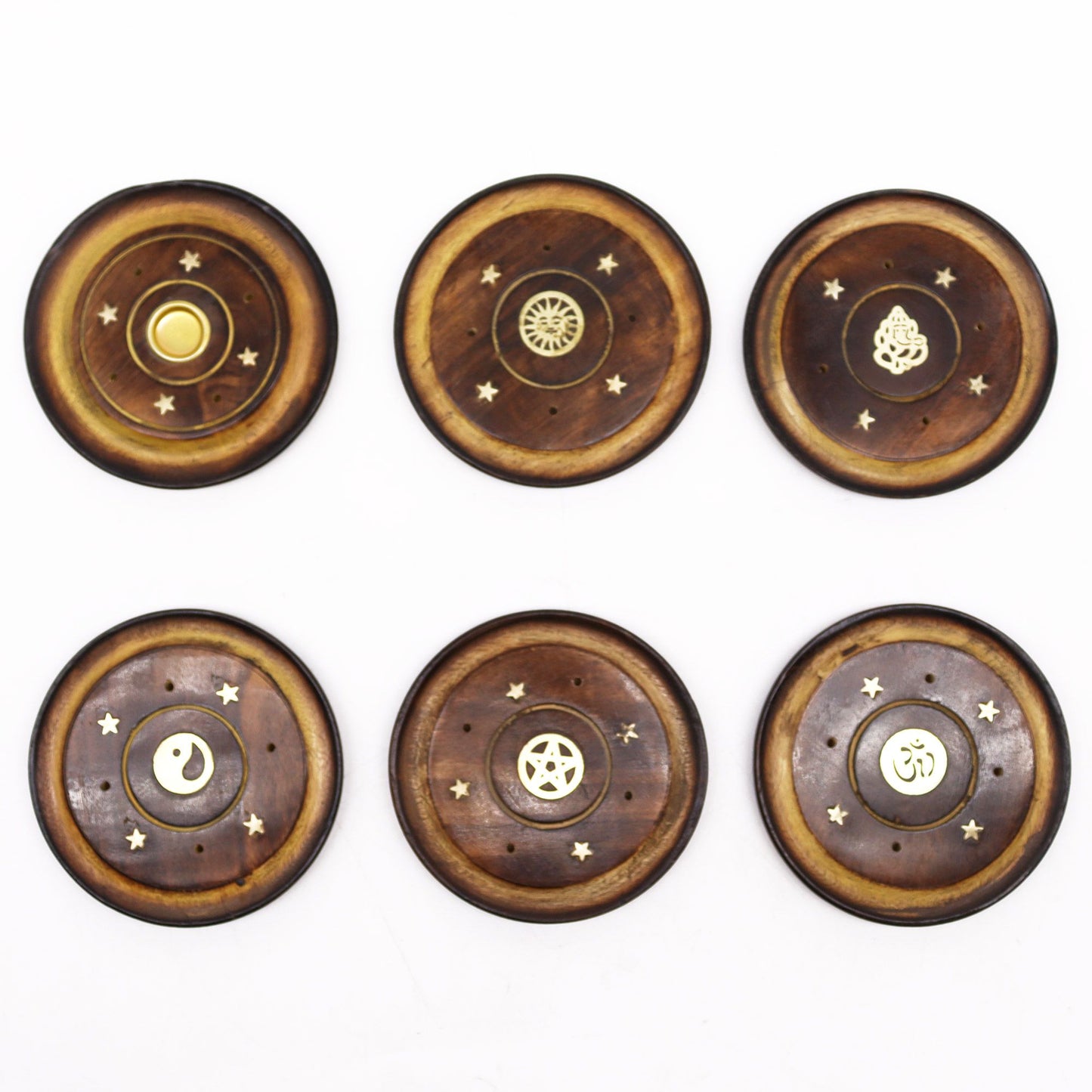 Assorted Mango Wood Incense Disc 10cm