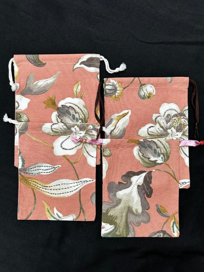 Drawstring Bag – Flowers & Leaves- Practical & Unique