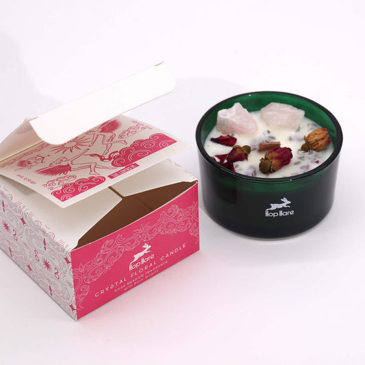 Hop Hare Crystal Floral Candle - The Lovers