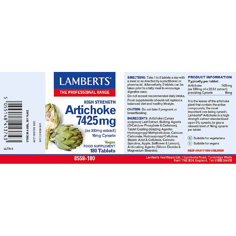 Artichoke Extract 7425mg - 180 Tablets