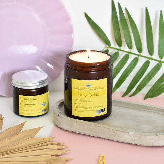 Handcrafted Coconut Wax Candle - Lemon Sorbet