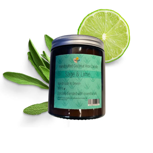 Handcrafted Coconut Wax Candle - Sage & Lime