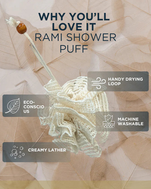Rami Shower Puff – Exfoliating, Reusable & Eco-Friendly
