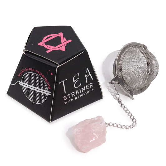 Raw Crystal Gemstone Tea Strainer - Rose Quartz - Love