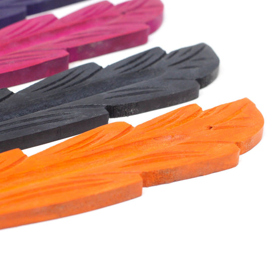 Assorted Coloured Ashcatcher 10" - Mango Wood - Leaf
