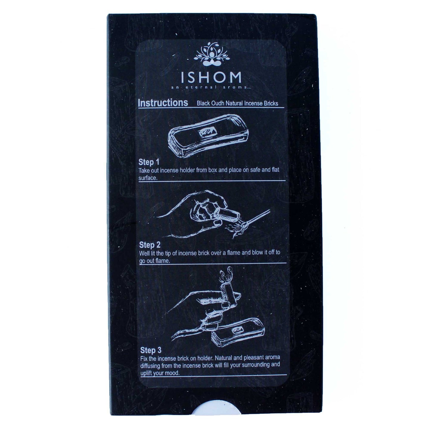 Natural Incense Smudge Bricks and Burner - Black Wood - Pack of 15