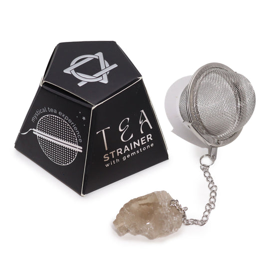 Raw Crystal Gemstone Tea Strainer - Smoky Quartz - Intuition