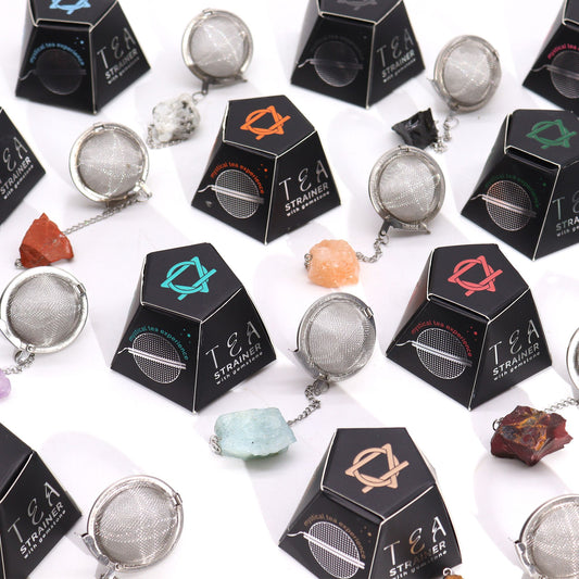 Raw Crystal Gemstone Tea Strainer - Carnelian - Passion