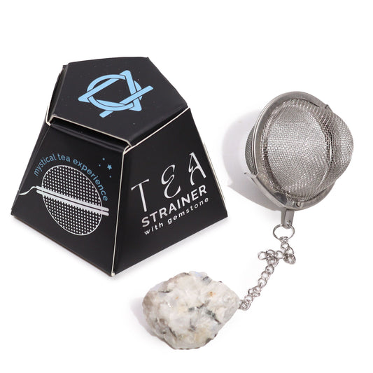 Raw Crystal Gemstone Tea Strainer - Rainbow Moonstone - Empowerment