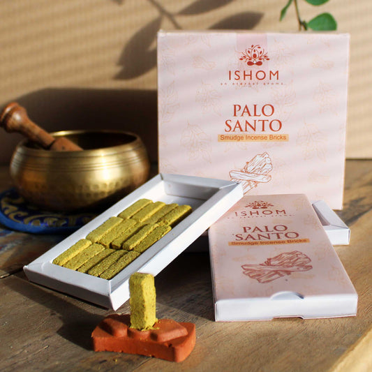 Natural Incense Smudge Bricks and Burner - Palo Santo - Pack of 15