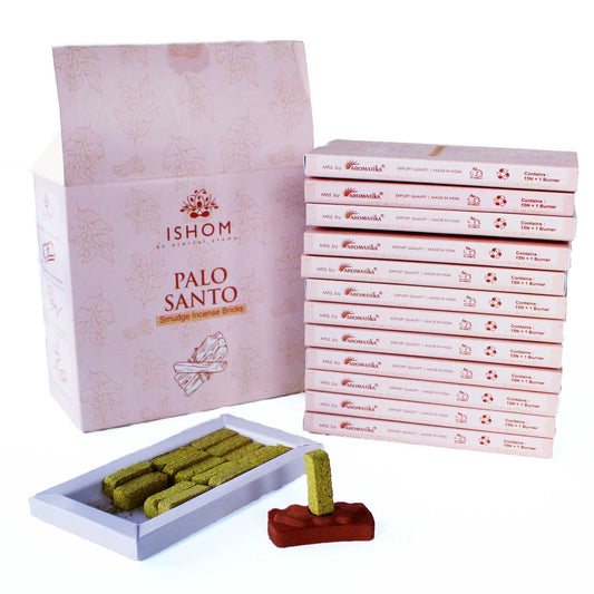 Natural Incense Smudge Bricks and Burner - Palo Santo - Pack of 15