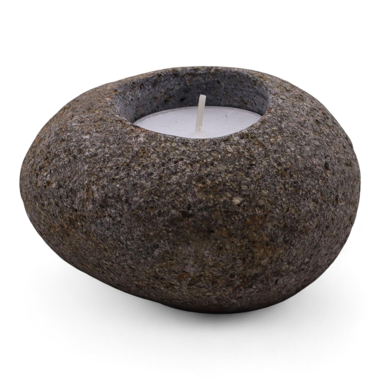 Natural Riverstone Candle Holder - Single Tealight
