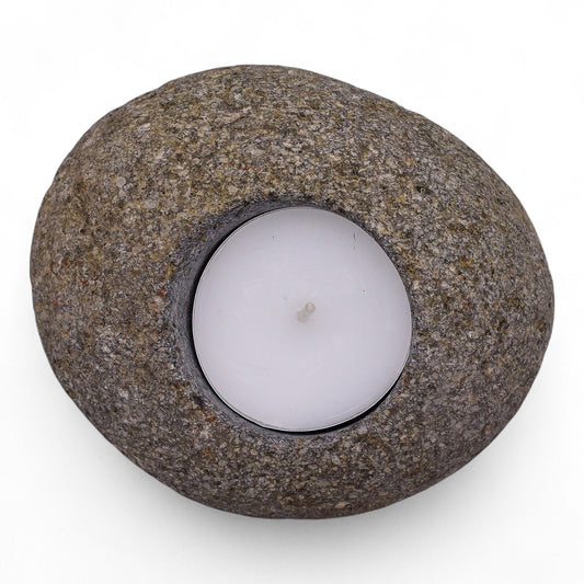 Natural Riverstone Candle Holder - Single Tealight