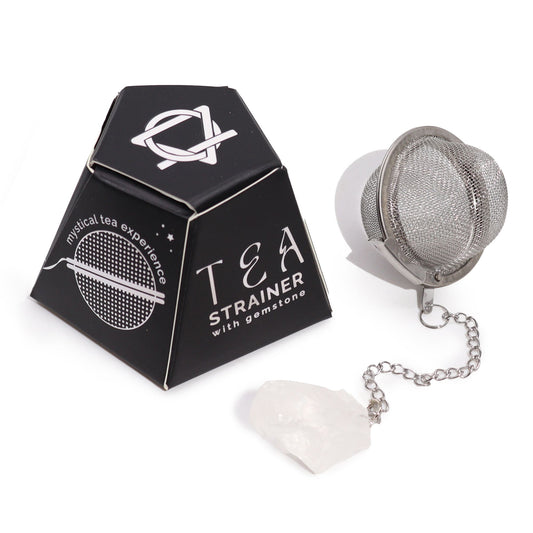 Raw Crystal Gemstone Tea Strainer - Rock Quartz - Balance