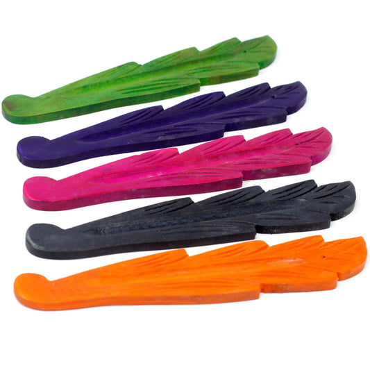 Assorted Coloured Ashcatcher 10" - Mango Wood - Leaf