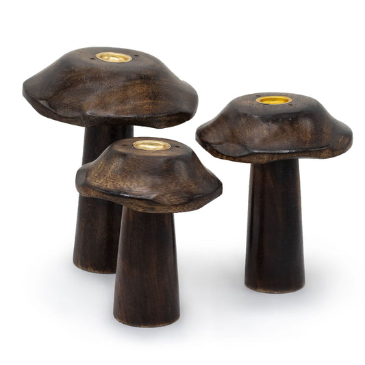 Set of 3 Flat Incense Cone Mushrooms (13cm - 12cm - 11cm)