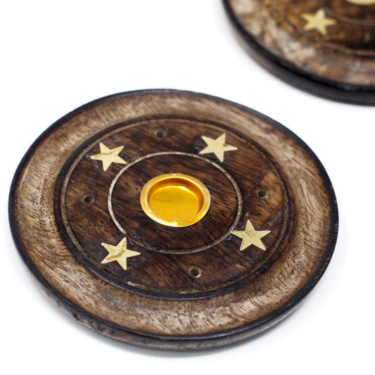 Assorted Mango Wood Incense Disc 10cm