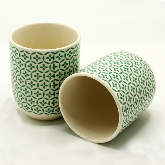 Herbal Tea Cups - Green Mosaic