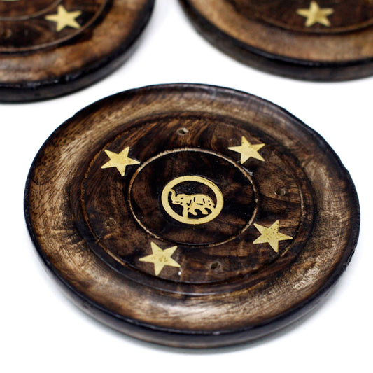 Assorted Mango Wood Incense Disc 10cm