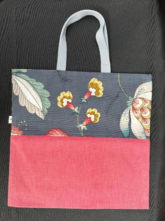 Tote Bag – Flowers Dark Blue / Magenta - Basic & Classic