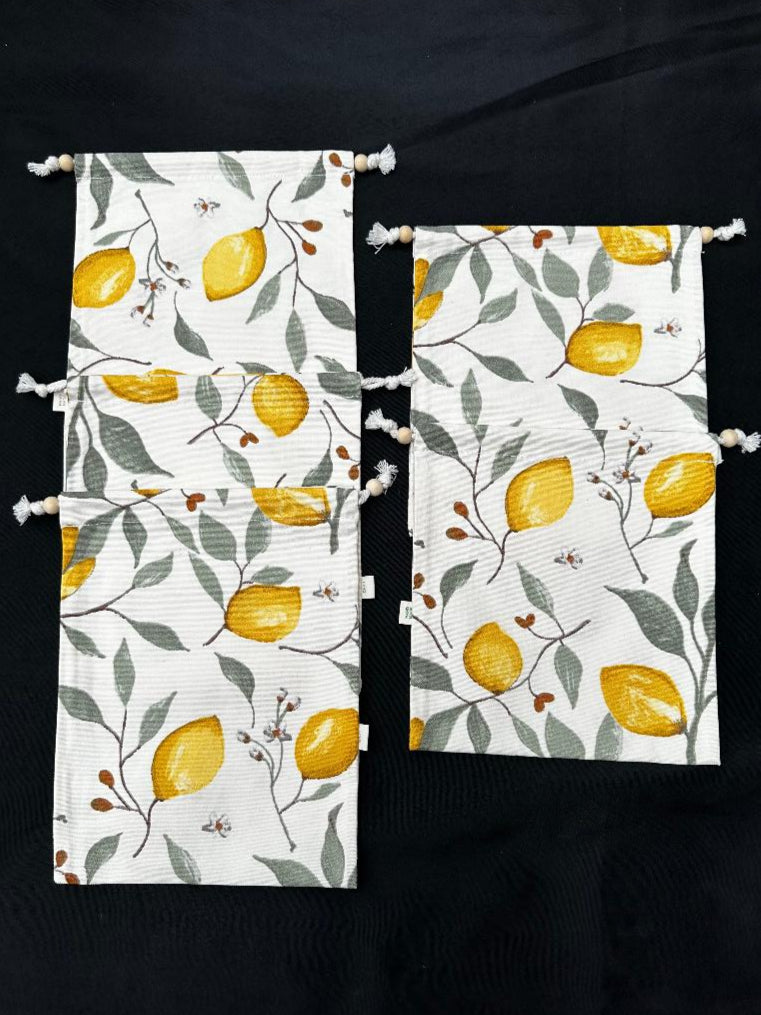 Drawstring Bag – Lemon - Practical & Unique