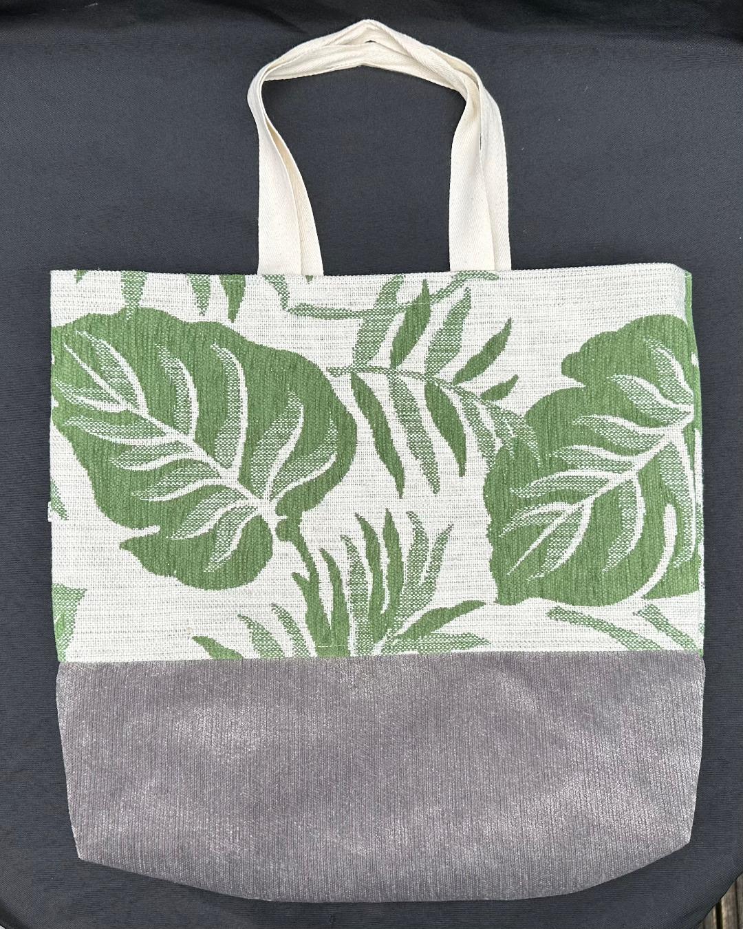 Tote Bag – Leaves Green / Grey - Basic & Classic
