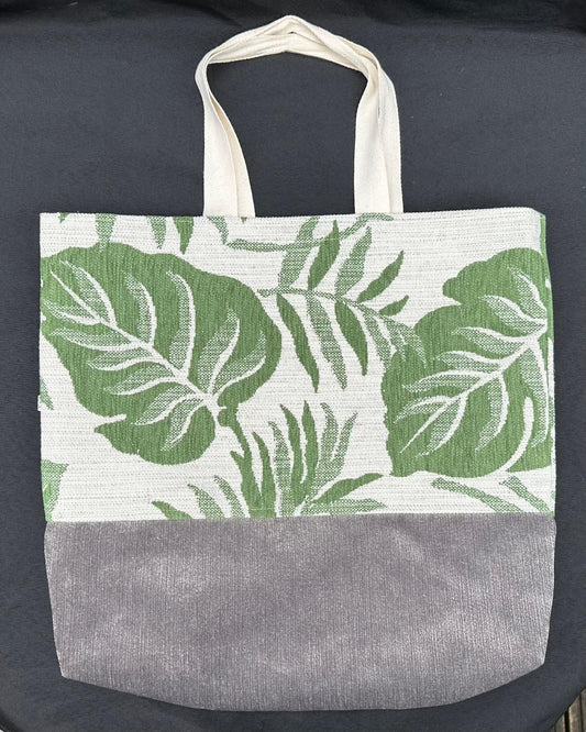 Tote Bag – Leaves Green / Grey - Basic & Classic